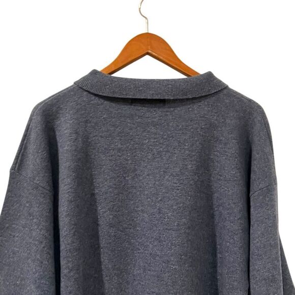 Hunt club 100% lambswool light blue 1/4 button sweater - Picture 7 of 8